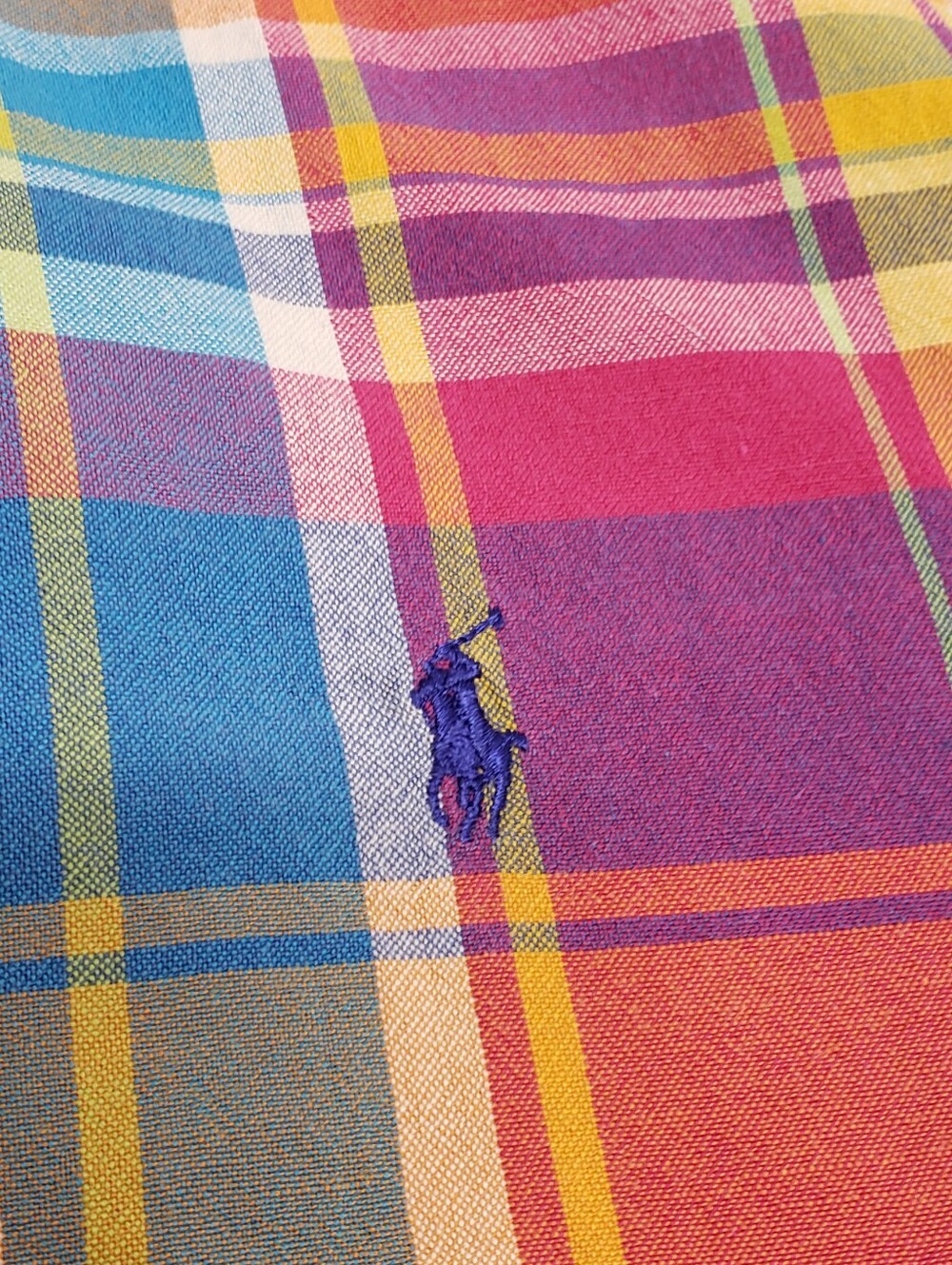 Ralph Lauren Blaire Cotton Multicolor Madras Plaid Short Sleeve Button Down L - Picture 9 of 12